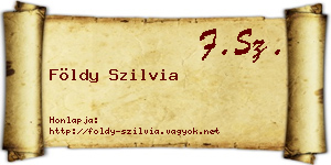 Földy Szilvia névjegykártya