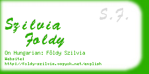 szilvia foldy business card
